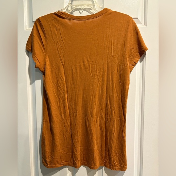 Vince lightweight cotton short sleeve tshirt top sz L ochre yellow - Picture 2 of 4
